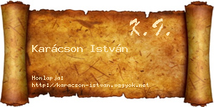 Karácson István névjegykártya