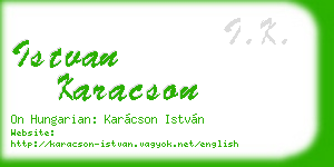 istvan karacson business card